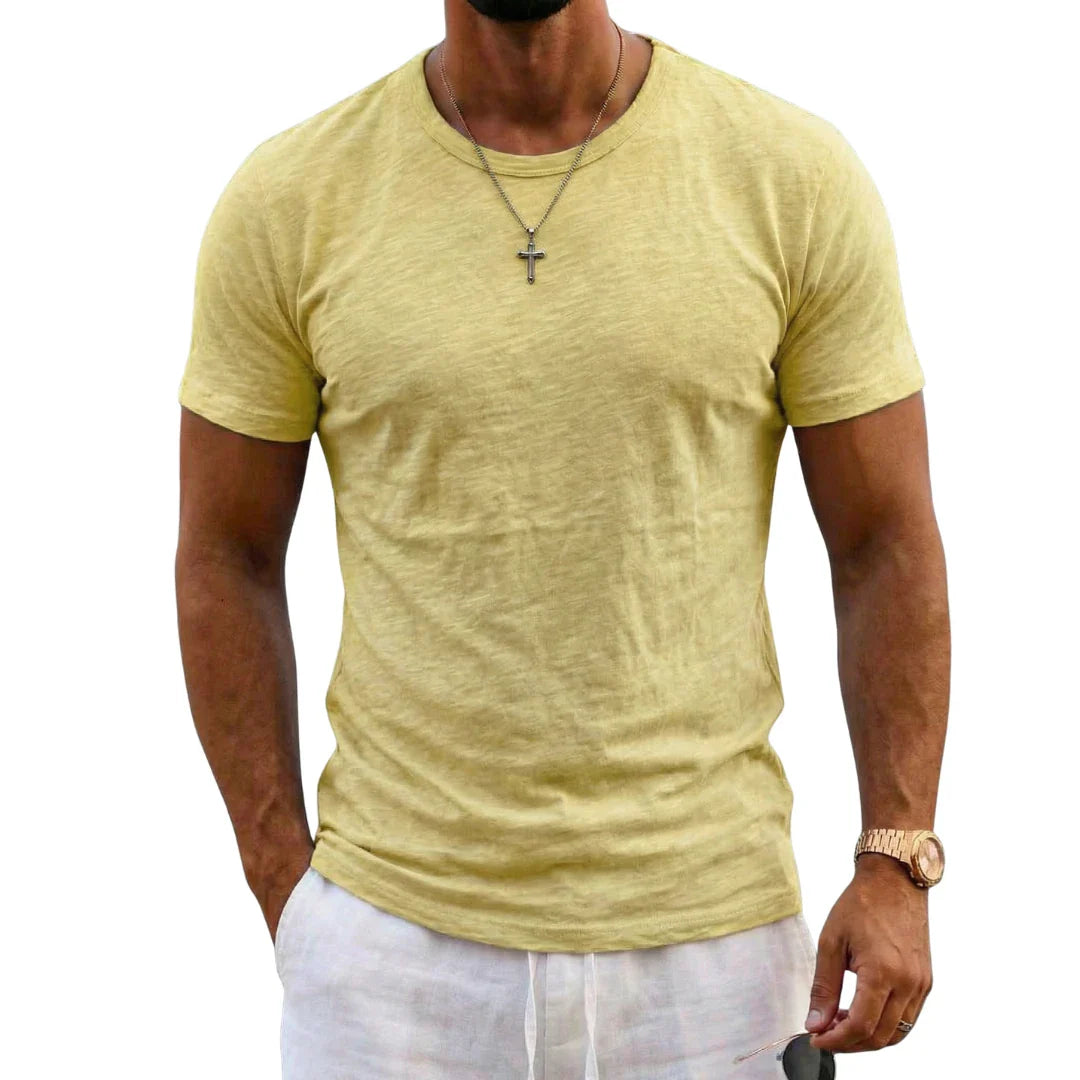 LAURENT MONACO | T-SHIRT EN COTON SLUB POUR HOMMES