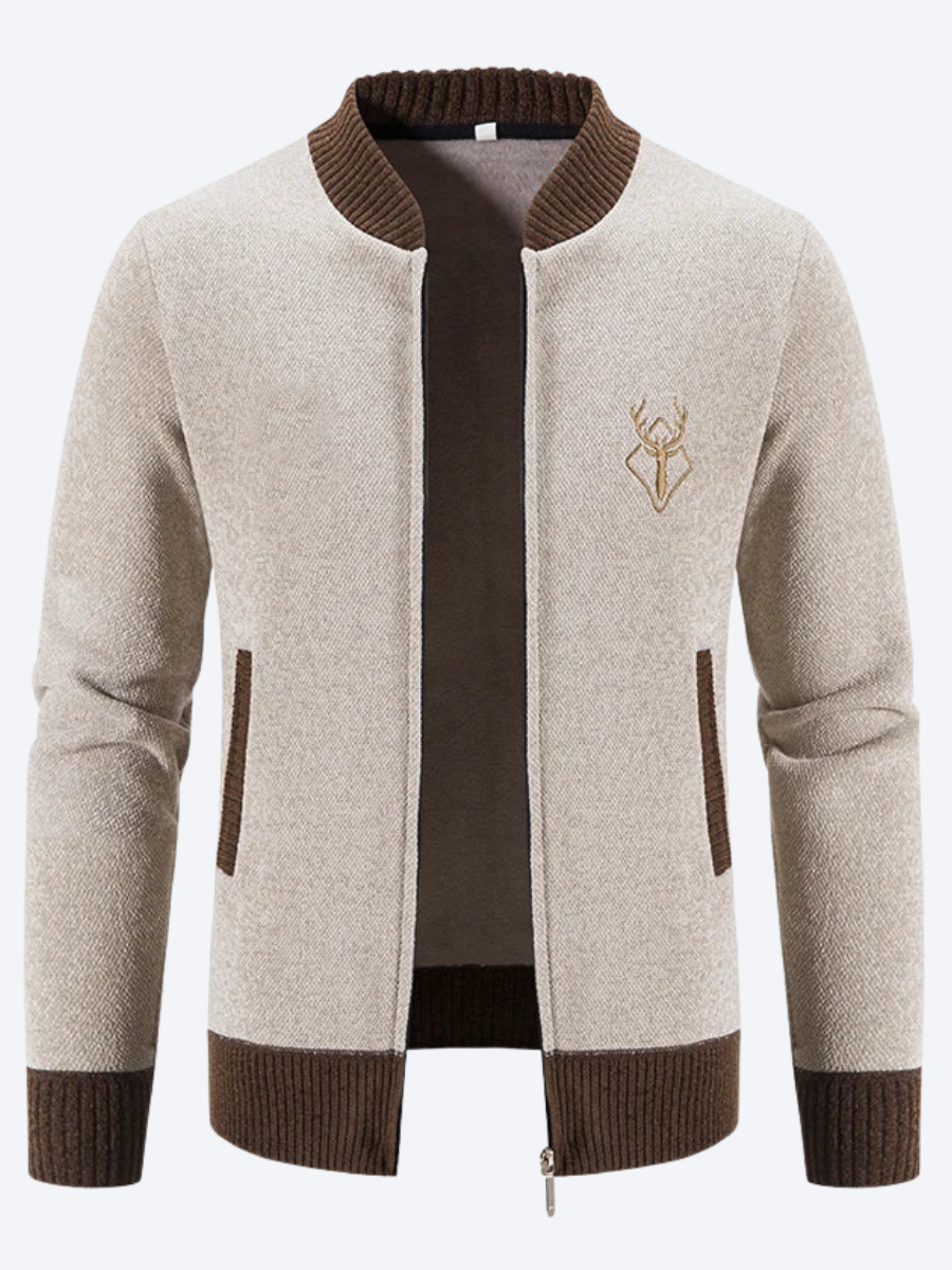LAURENT MONACO | GILET EN MAILLE À MOTIF DE CERF POUR HOMMES