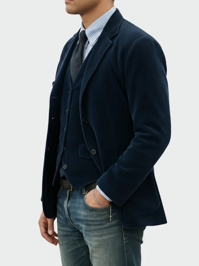 LAURENT MONACO | ENSEMBLE LE BLAZER RAFFINÉ EN VELOURS CÔTELÉ POUR HOMME