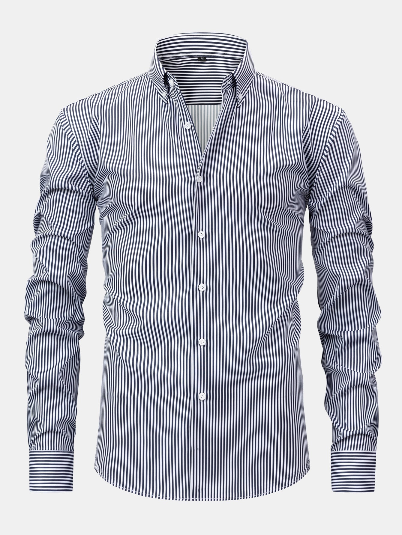 CHEMISE À MANCHES LONGUES À RAYURES AVEC BOUTONS