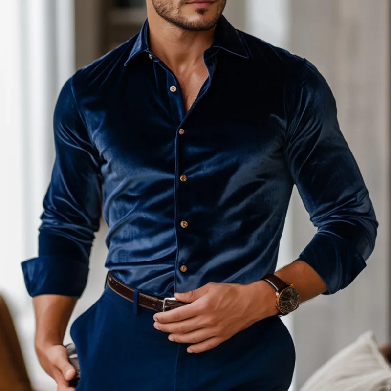LAURENT MONACO | CHEMISE CLASSIQUE EN VELOURS POUR HOMMES