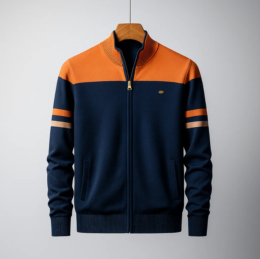 LAURENT MONACO | SWEAT COLORBLOCK AVEC ZIP POUR HOMME