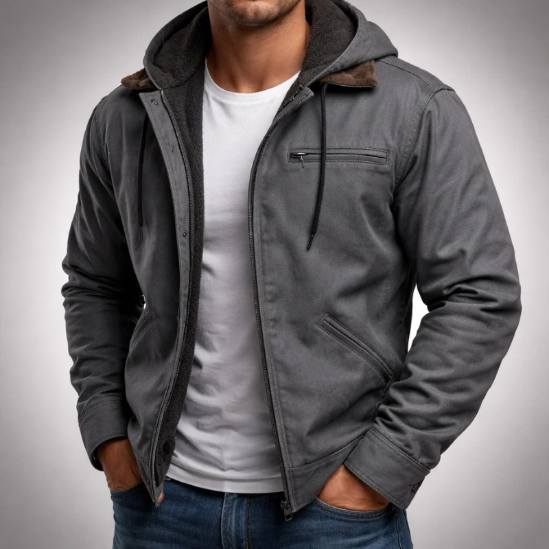 LAURENT MONACO | VESTE À CAPUCHE EN TOILE POUR HOMME