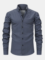 CHEMISE À MANCHES LONGUES À CARREAUX AVEC BOUTONS