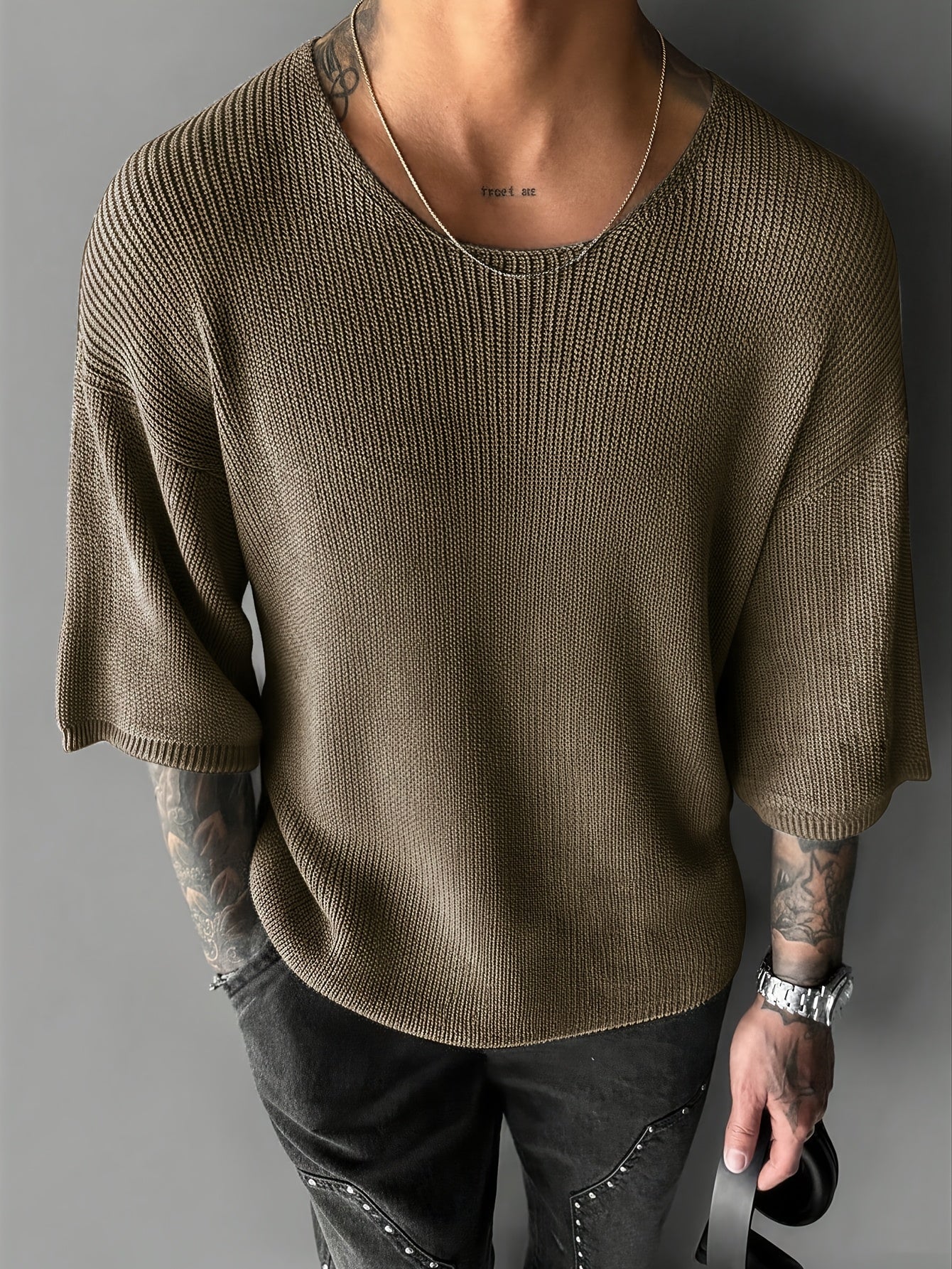 LAURENT MONACO | PULL EN MAILLE SANS COL POUR HOMMES