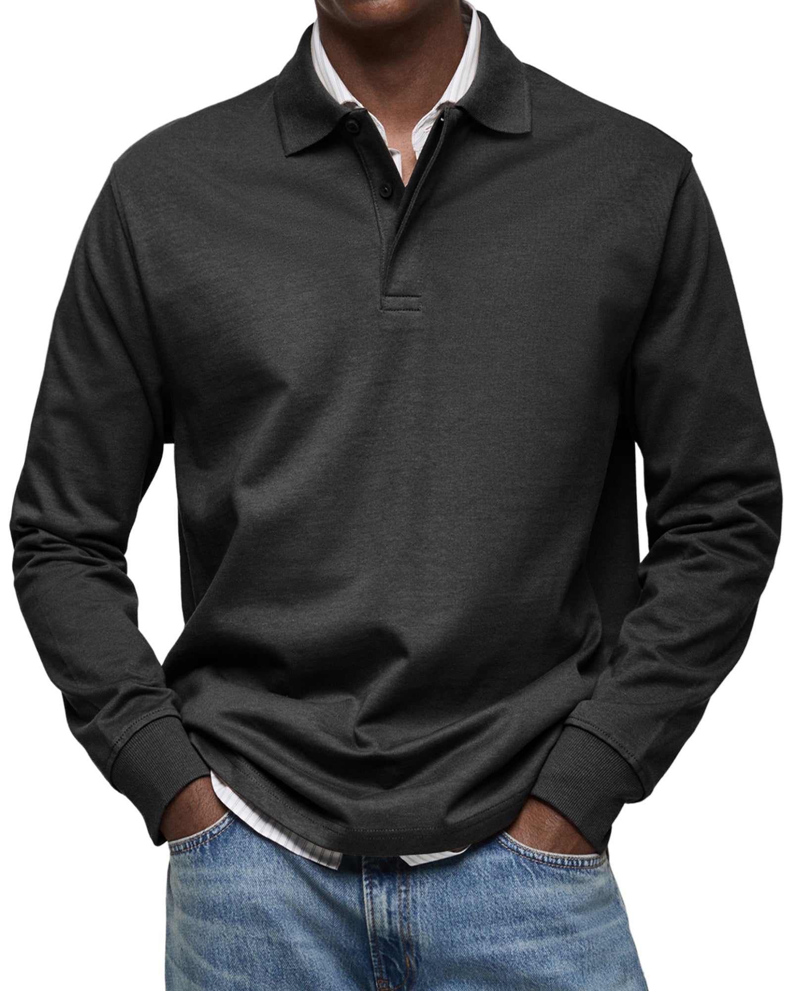 LAURENT MONACO | POLO ÉLÉGANT À MANCHES LONGUES POUR HOMME