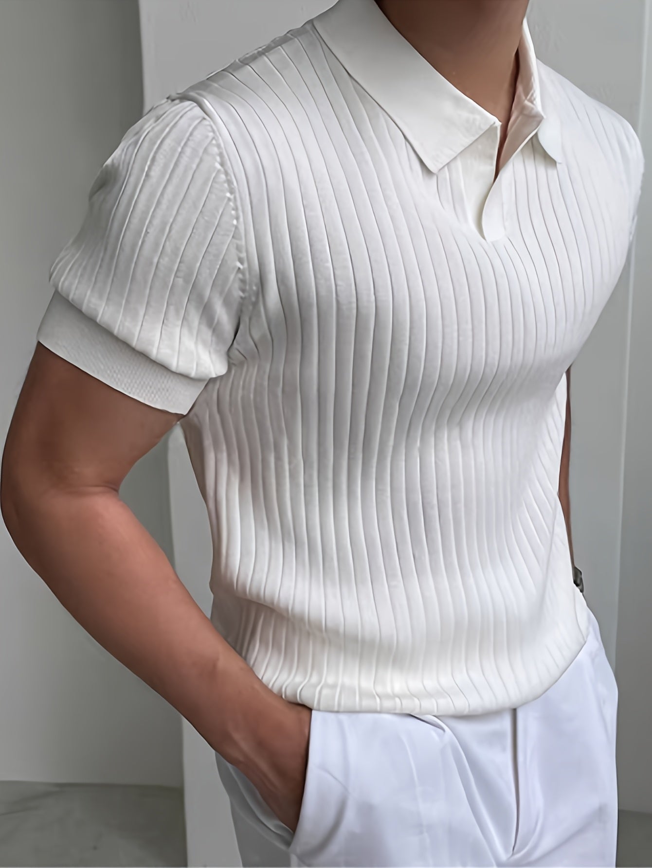 LAURENT MONACO | CHEMISE D'ÉTÉ EN MAILLE TEXTURÉE POUR HOMMES