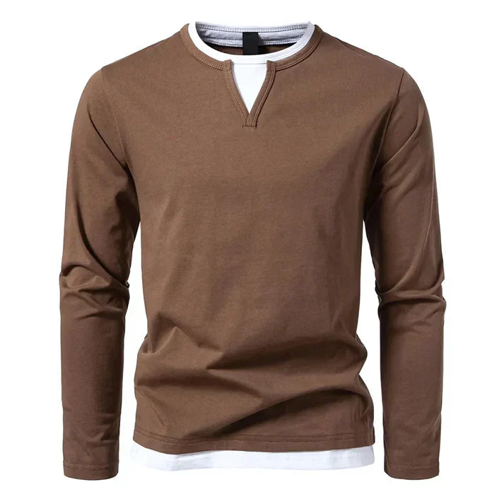 LAURENT MONACO | T-SHIRT À MANCHES LONGUES EN COTON PEIGNÉ PREMIUM
