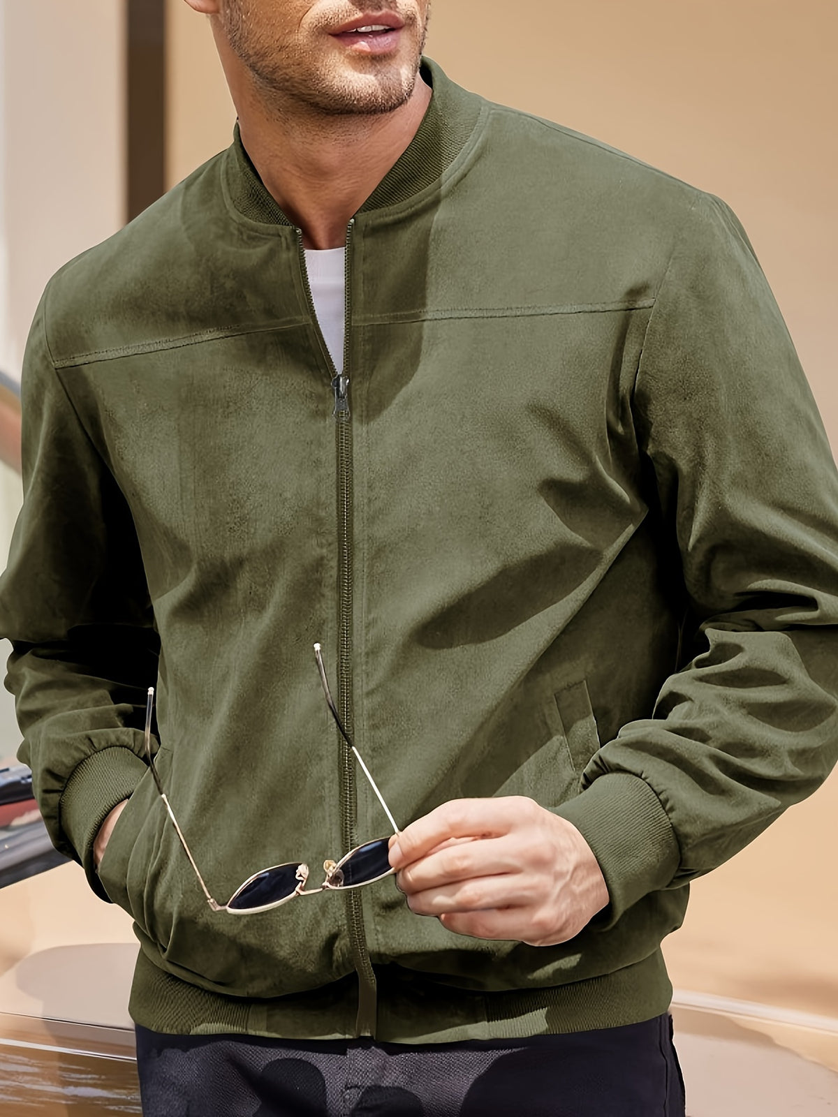 LAURENT MONACO | VESTE BOMBER À FERMETURE ÉCLAIR POUR HOMMES