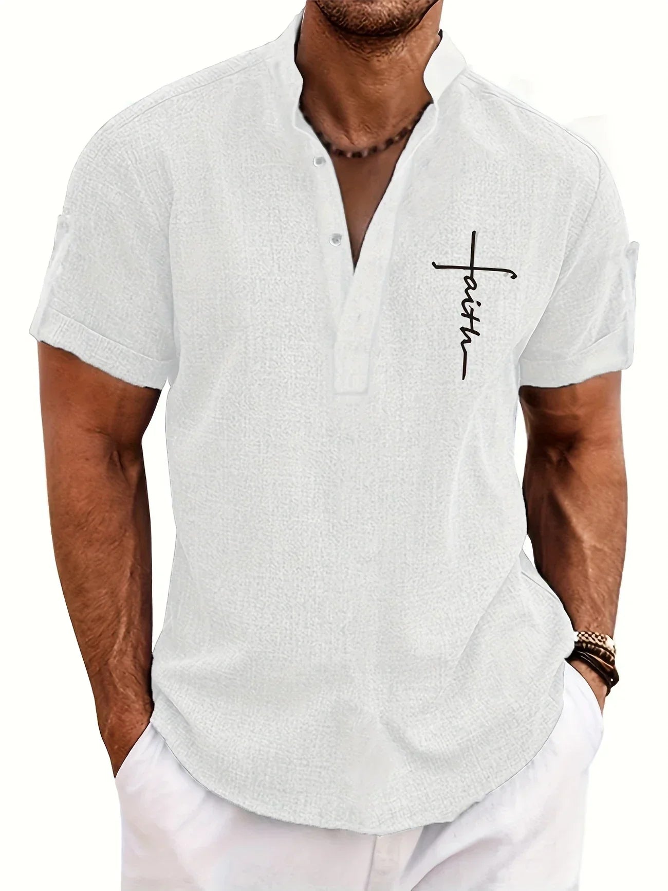 LAURENT MONACO | CHEMISE À COL MONTANT POUR HOMMES