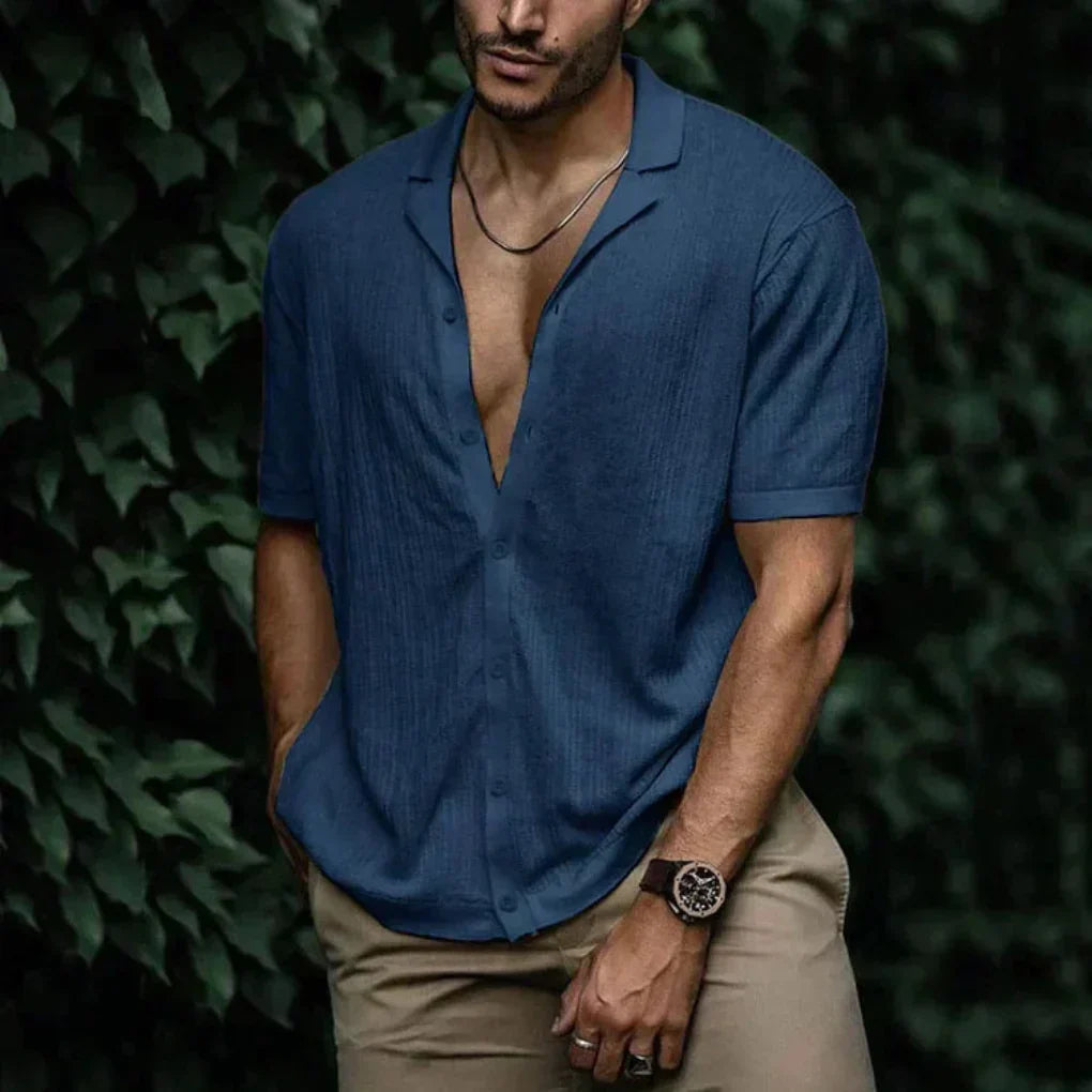 LAURENT MONACO | CHEMISE EN LIN TRICOTÉ POUR HOMMES