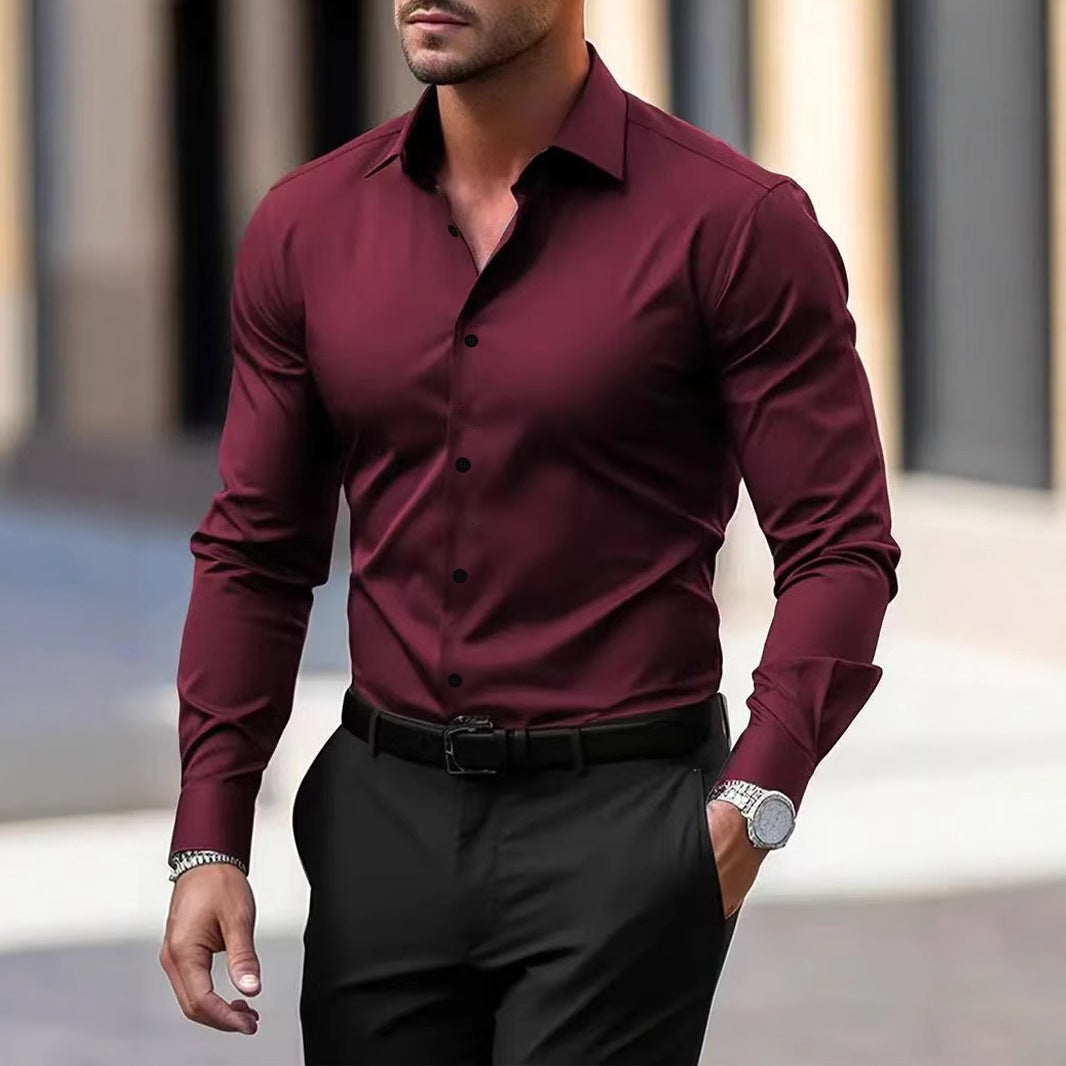 LAURENT MONACO | CHEMISE À COL EN VELOURS POUR HOMMES