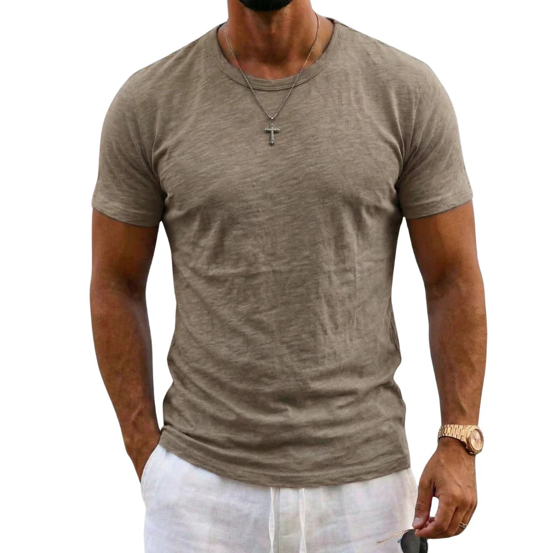 LAURENT MONACO | T-SHIRT EN COTON SLUB POUR HOMMES