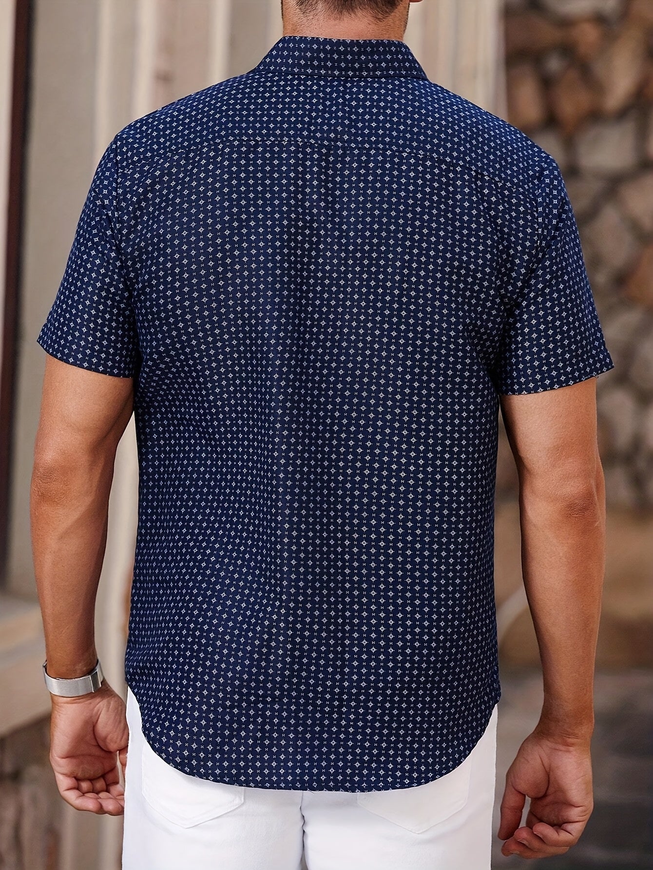 LAURENT MONACO | CHEMISE À MOTIF GÉOMÉTRIQUE POUR HOMMES