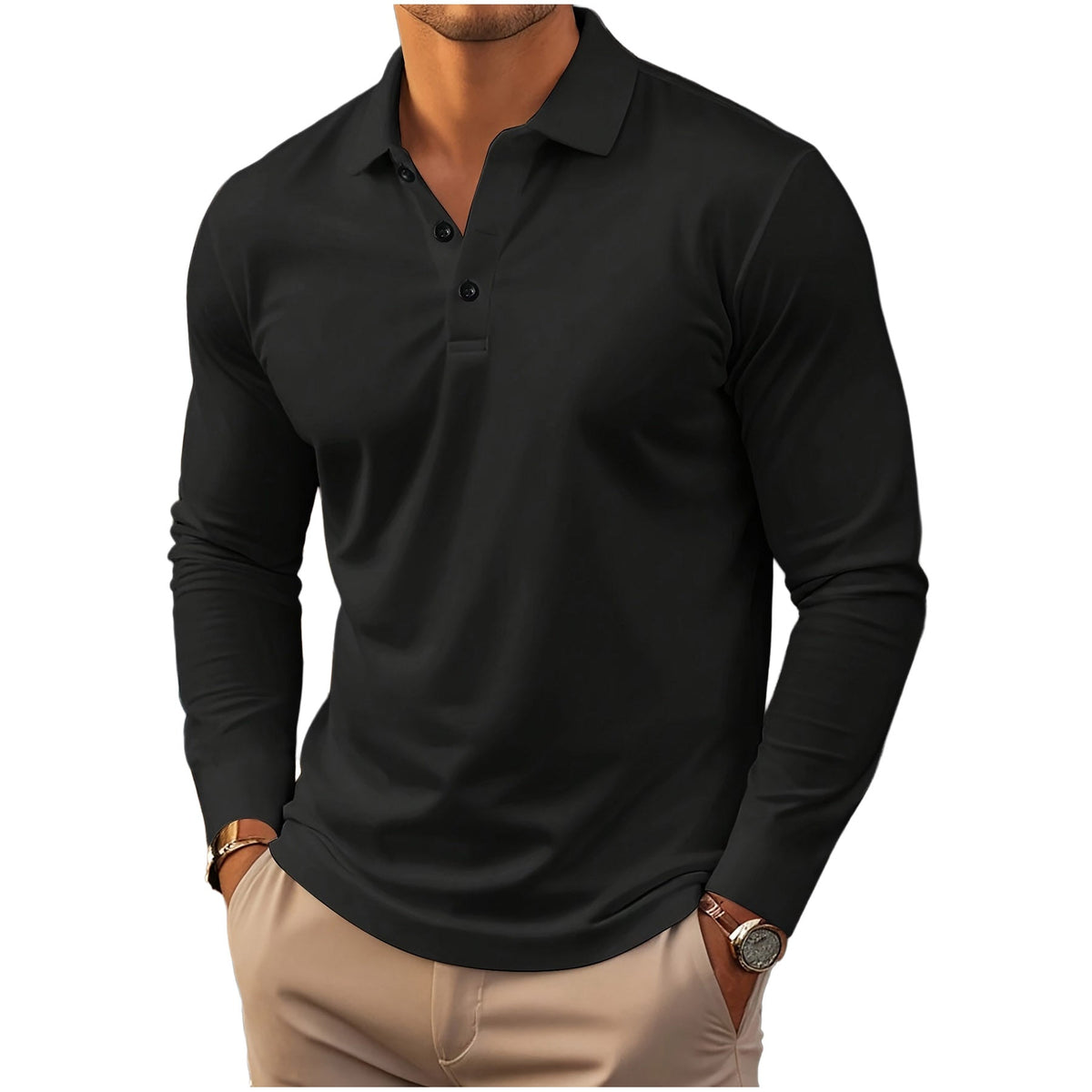 LAURENT MONACO | T-SHIRT À MANCHES LONGUES ÉLASTIQUE POUR HOMMES