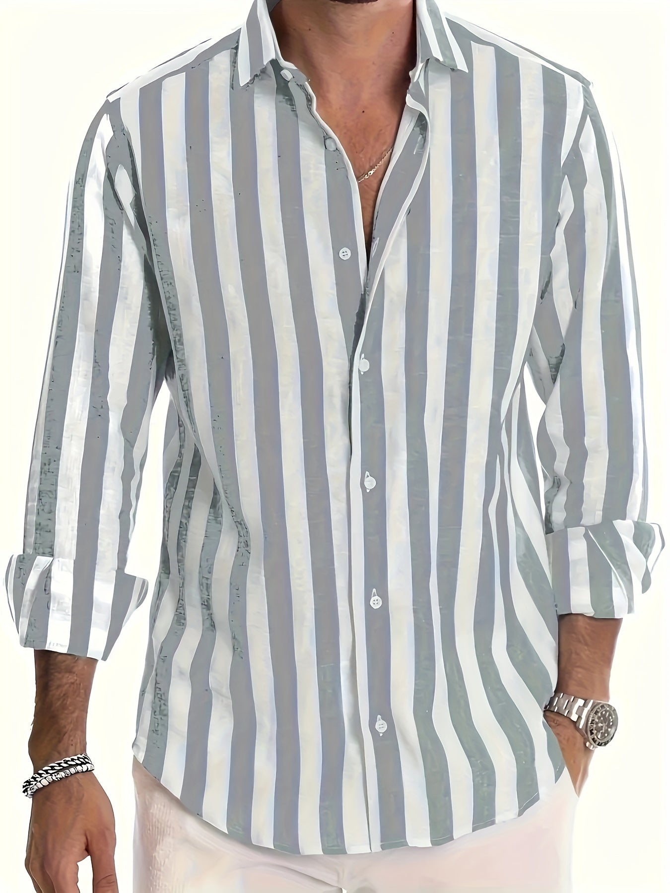 LAURENT MONACO | CHEMISE RAFFINÉE À RAYURES POUR HOMMES