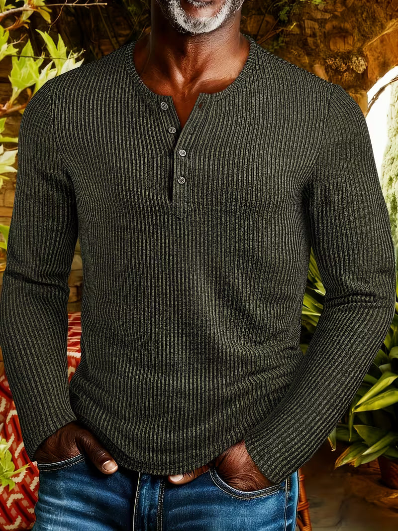LAURENT MONACO | CHEMISE EN MAILLE À COL BOUTONNÉ POUR HOMMES