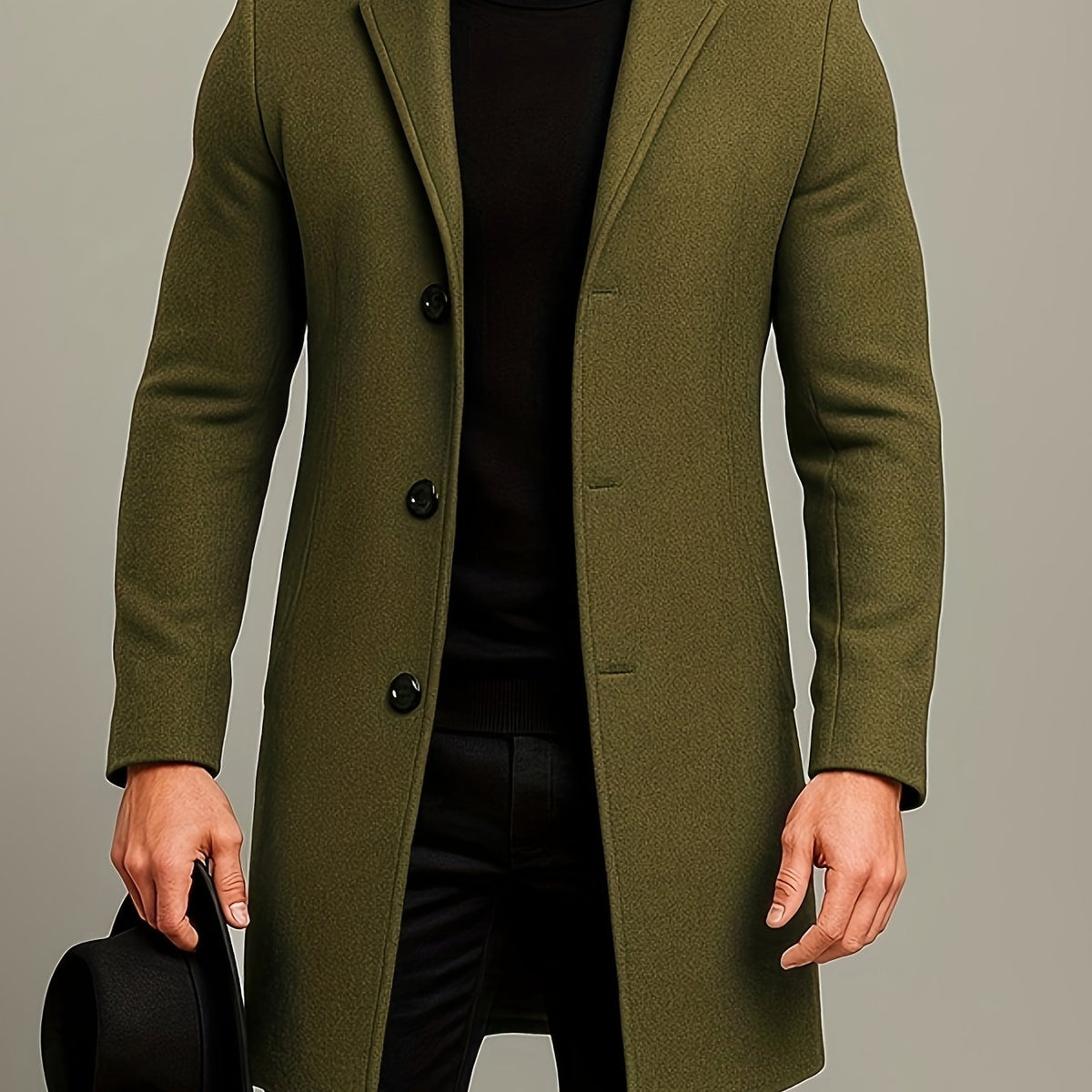LAURENT MONACO | MANTEAU CLASSIQUE À BOUTONS POUR HOMMES