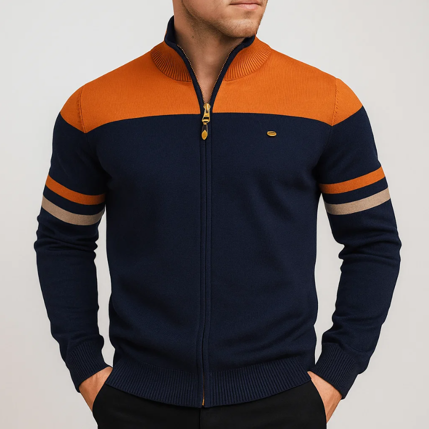 LAURENT MONACO | SWEAT COLORBLOCK AVEC ZIP POUR HOMME