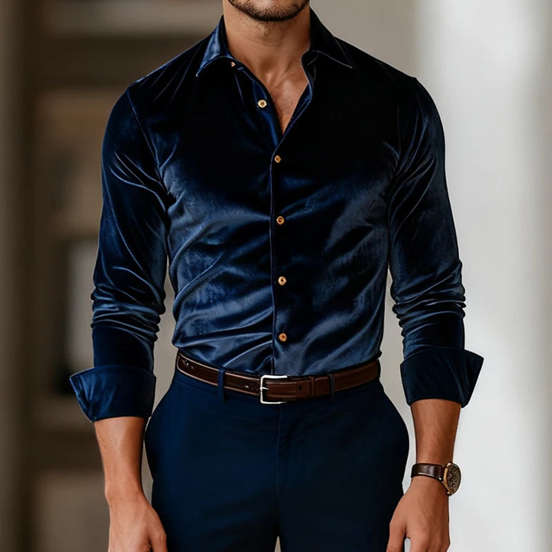 LAURENT MONACO | CHEMISE CLASSIQUE EN VELOURS POUR HOMMES