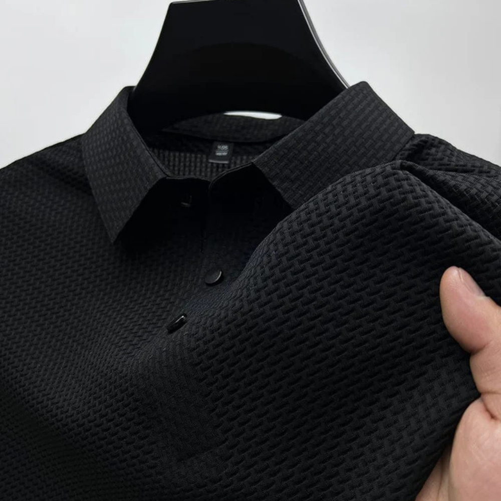 LAURENT MONACO | POLO TEXTURÉ À MANCHES COURTES POUR HOMME