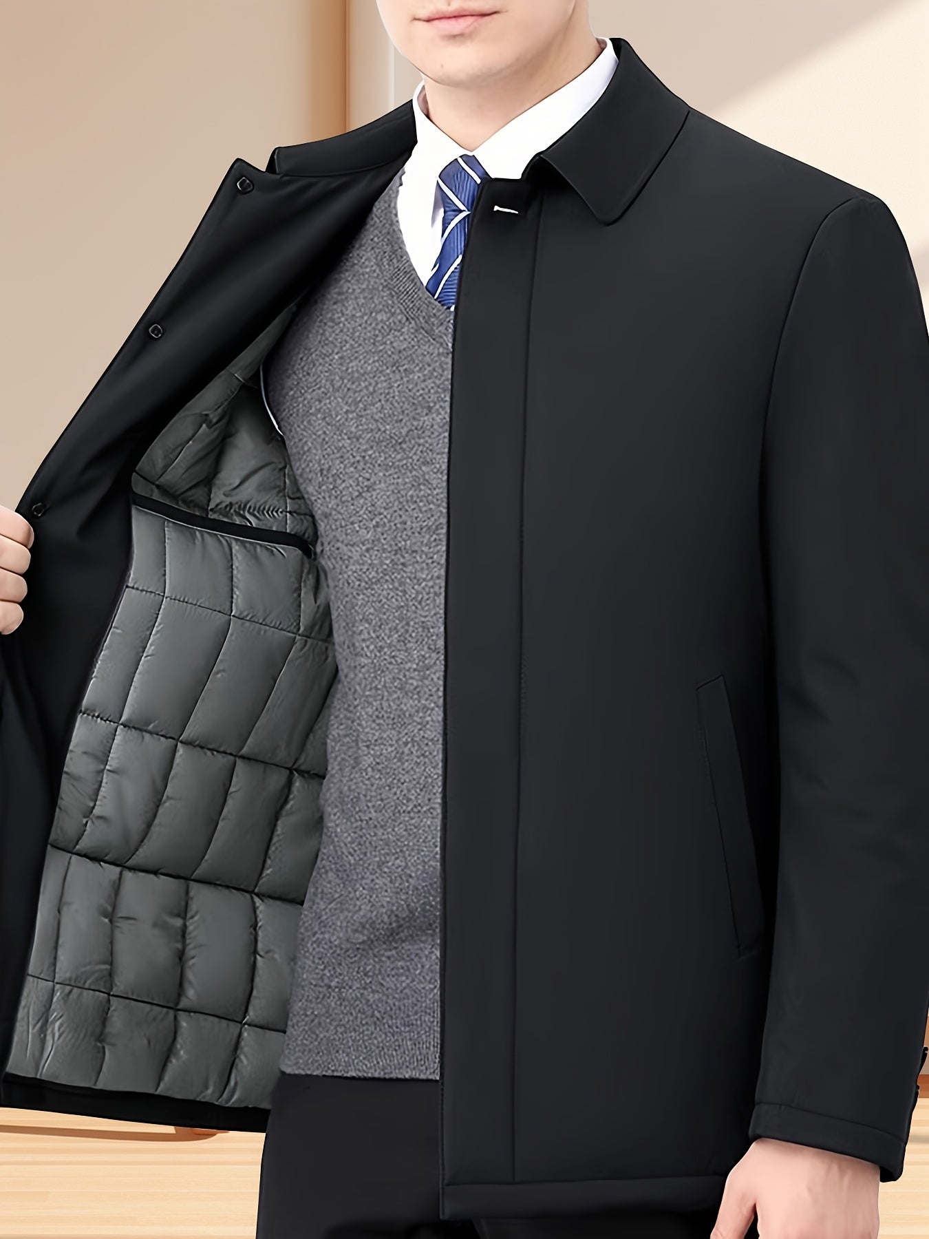 LAURENT MONACO | VESTE À COL À REVERS ET FERMETURE ÉCLAIR POUR HOMMES