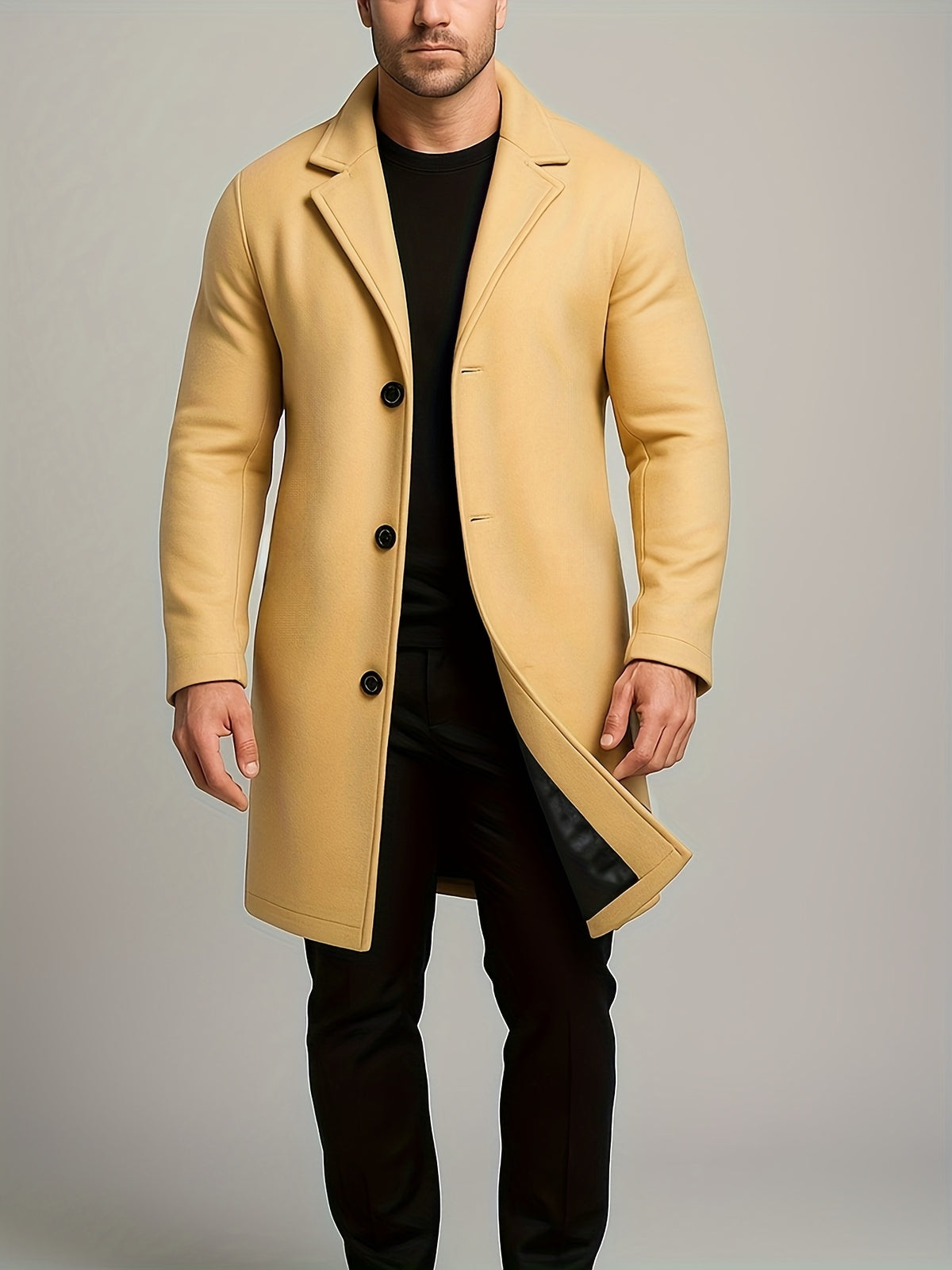 LAURENT MONACO | MANTEAU CLASSIQUE À BOUTONS POUR HOMMES