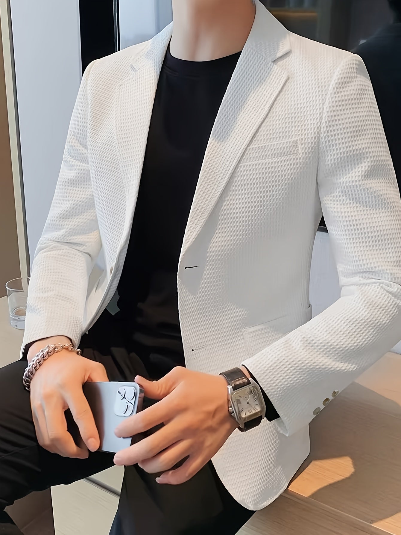 LAURENT MONACO | VESTE EN MAILLE TEXTURÉE POUR HOMMES