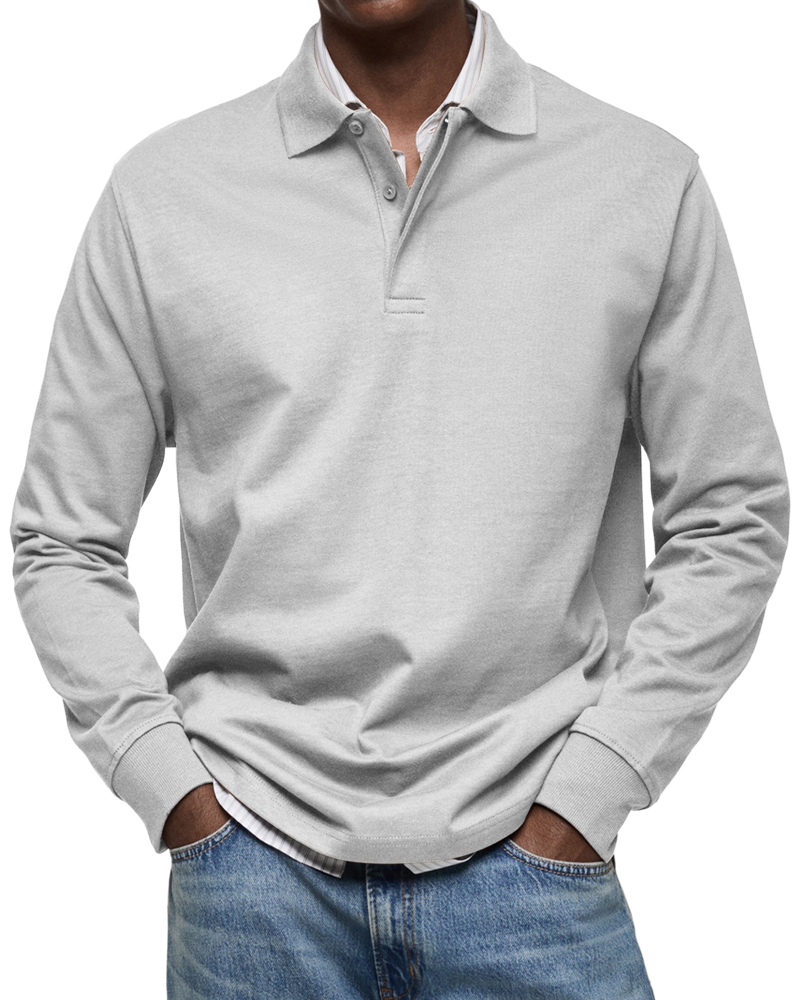 LAURENT MONACO | POLO ÉLÉGANT À MANCHES LONGUES POUR HOMME