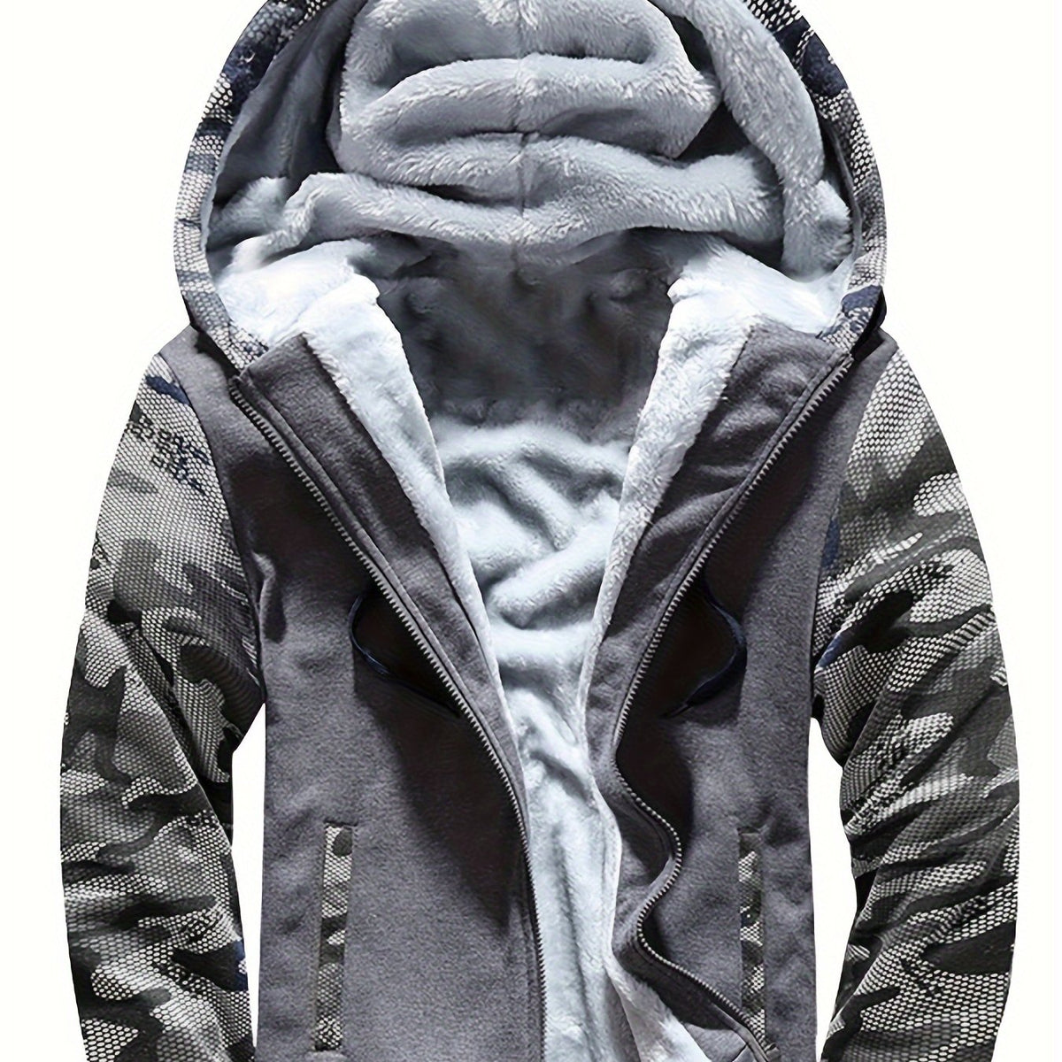 LAURENT MONACO | PULL À CAPUCHE ET FERMETURE ÉCLAIR MOTIF CAMOUFLAGE POUR HOMMES