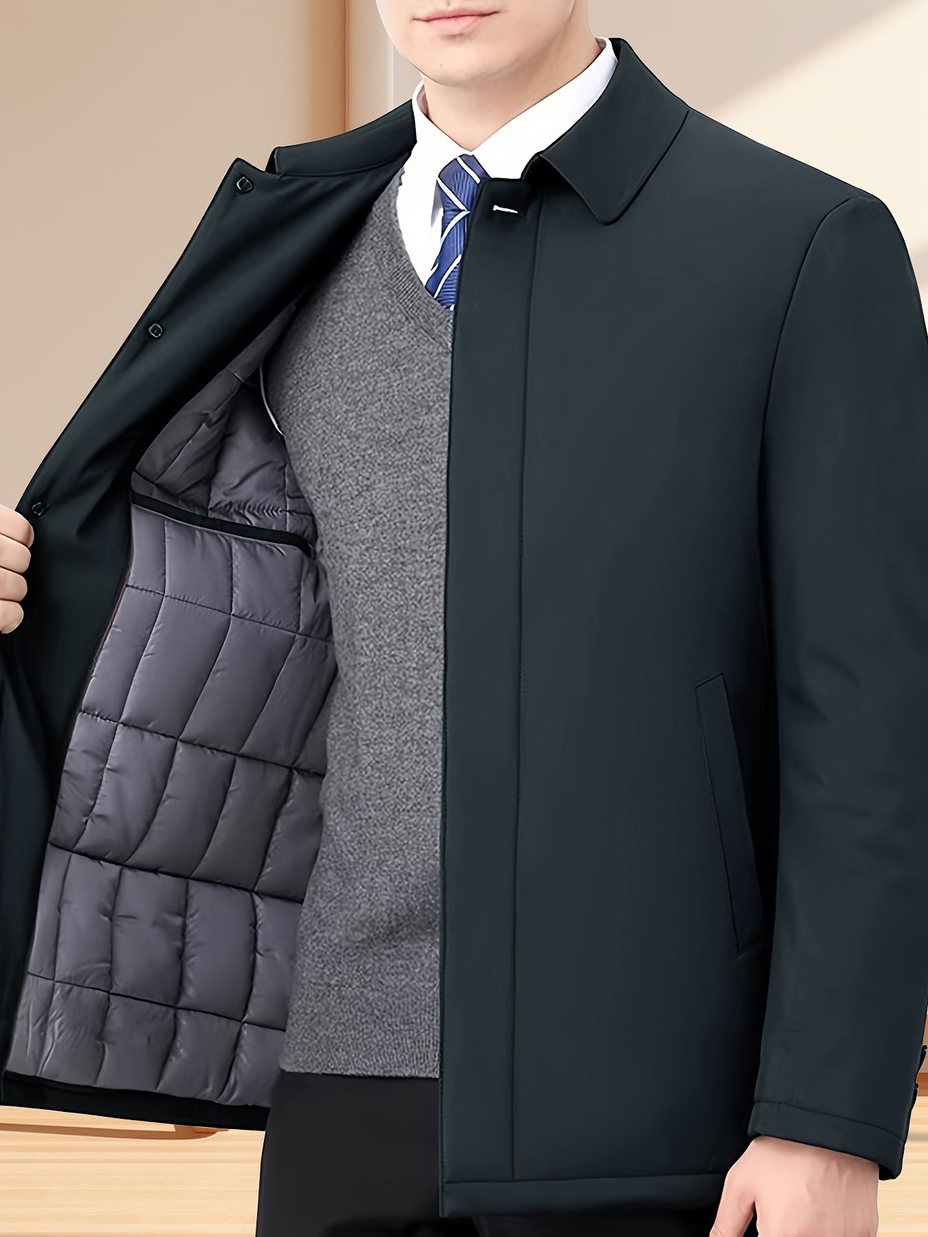 LAURENT MONACO | VESTE À COL À REVERS ET FERMETURE ÉCLAIR POUR HOMMES
