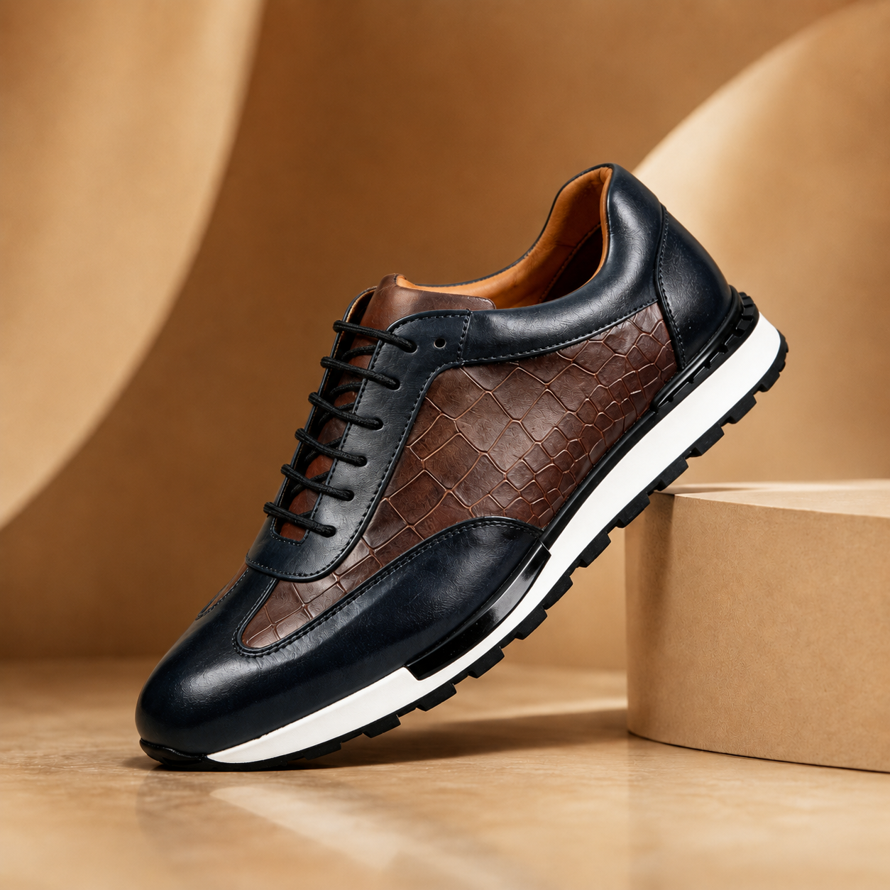 LAURENT MONACO | BASKETS POUR HOMMES EN CUIR DE VACHE TEXTURÉ