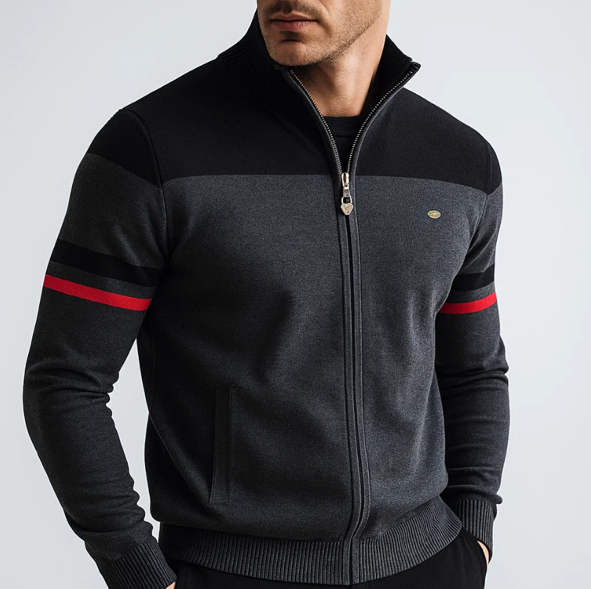 LAURENT MONACO | SWEAT COLORBLOCK AVEC ZIP POUR HOMME