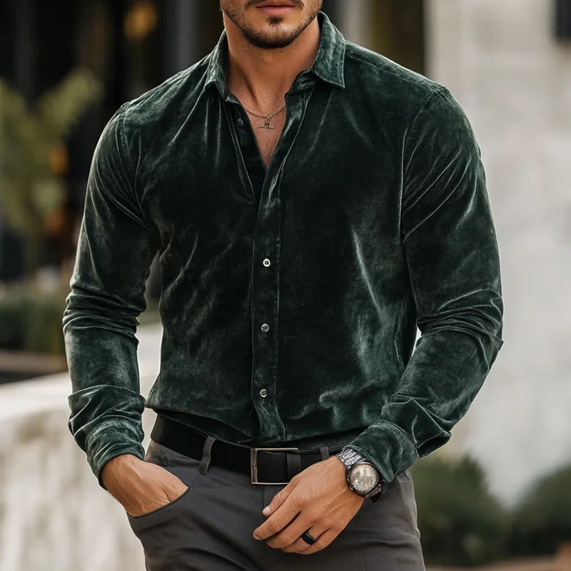 LAURENT MONACO | CHEMISE CLASSIQUE EN VELOURS POUR HOMMES