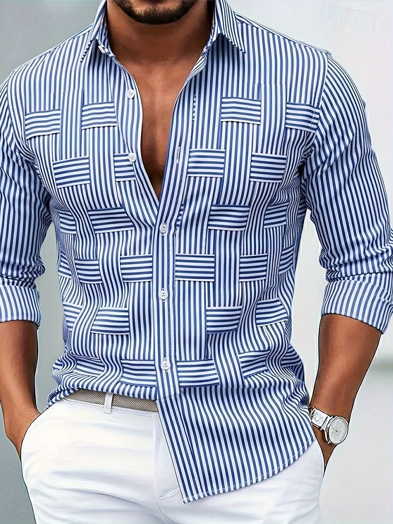 LAURENT MONACO | CHEMISE À RAYURES VINTAGE POUR HOMMES