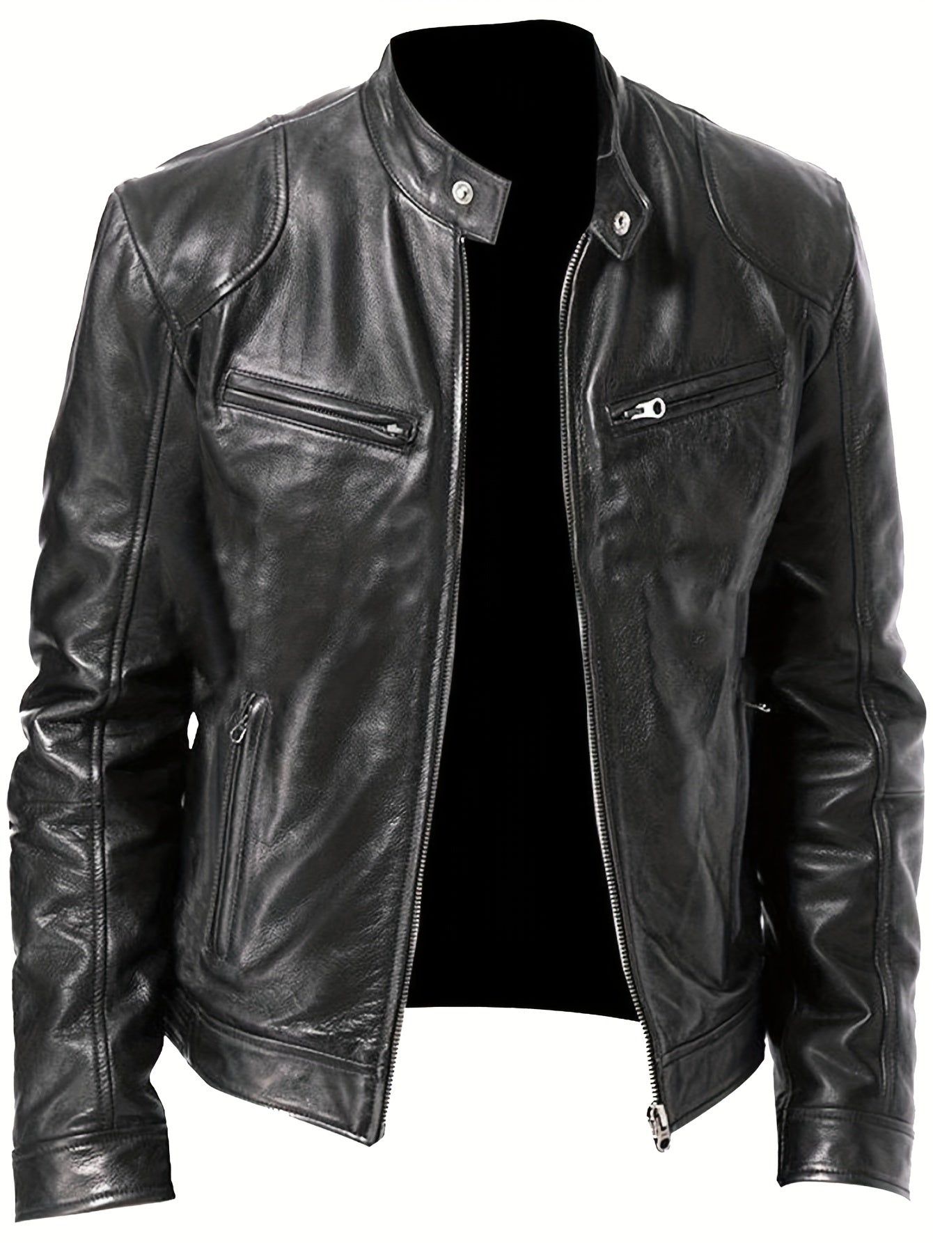 LAURENT MONACO | VESTE MOTARD À FERMETURE ÉCLAIR POUR HOMMES