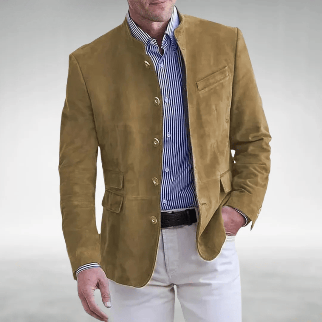 LAURENT MONACO | VESTE À COL EN DAIM POUR HOMMES