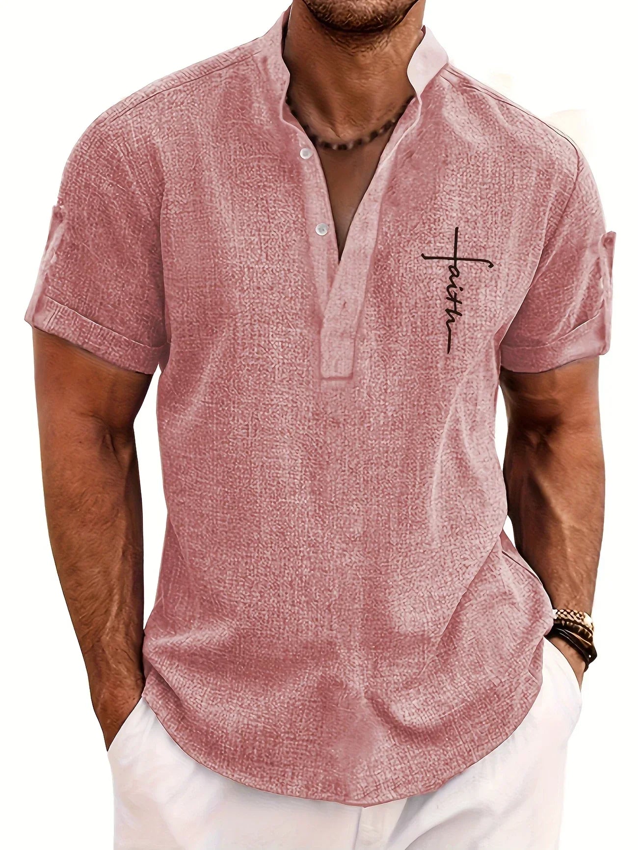 LAURENT MONACO | CHEMISE À COL MONTANT POUR HOMMES