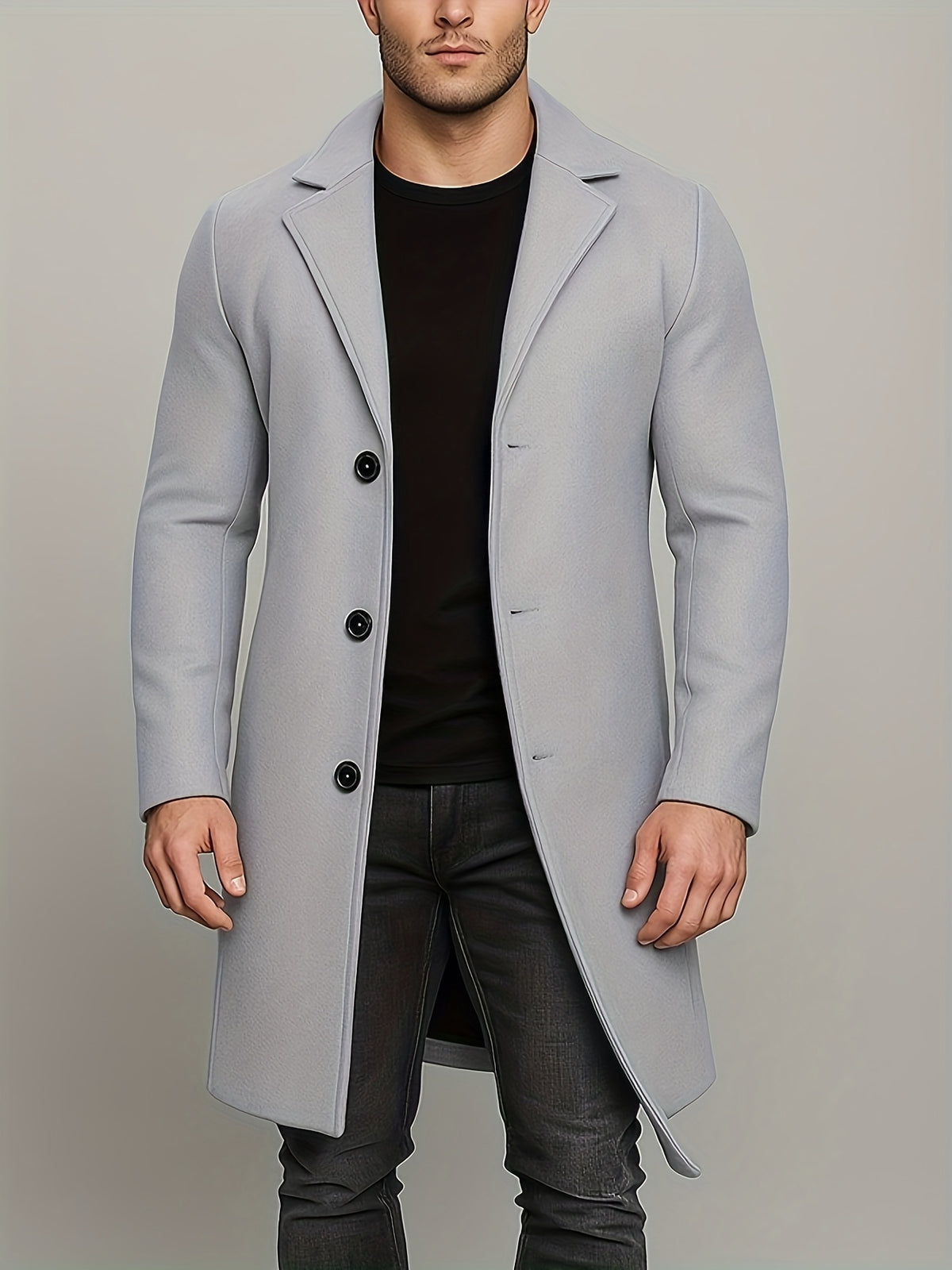 LAURENT MONACO | MANTEAU CLASSIQUE À BOUTONS POUR HOMMES