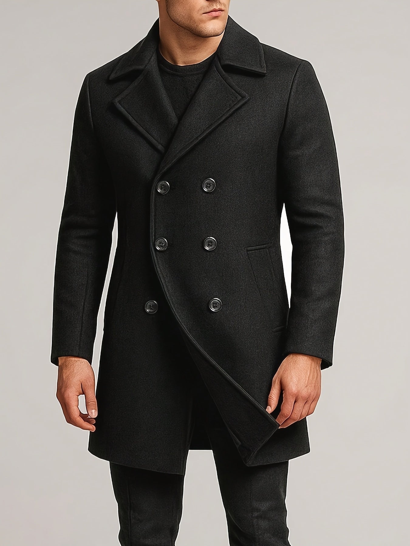 LAURENT MONACO | MANTEAU MIDI À REVERS POUR HOMMES