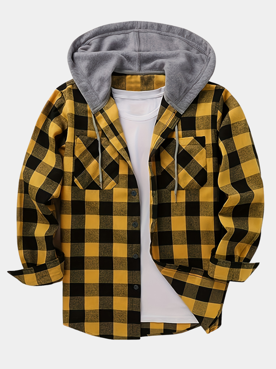 LAURENT MONACO | SWEAT À CAPUCHE À CARREAUX POUR HOMMES