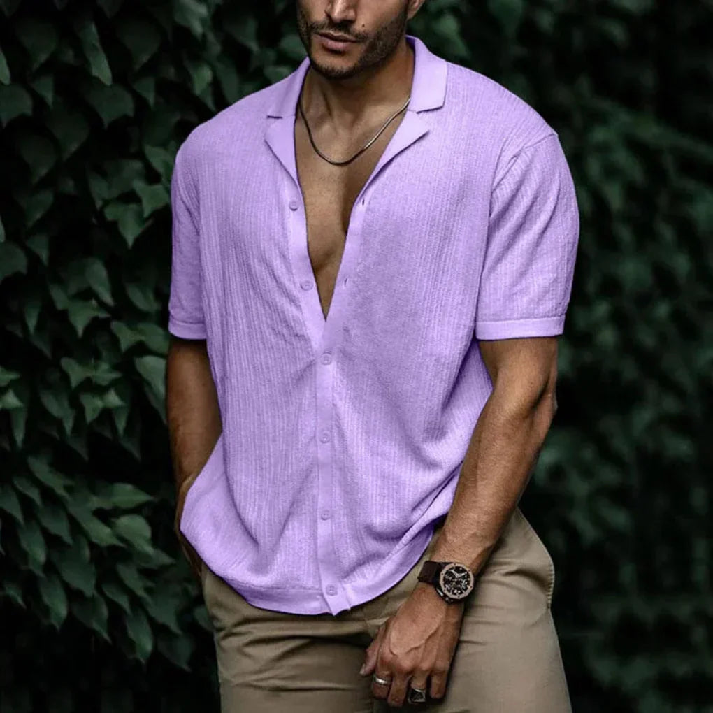 LAURENT MONACO | CHEMISE EN LIN TRICOTÉ POUR HOMMES