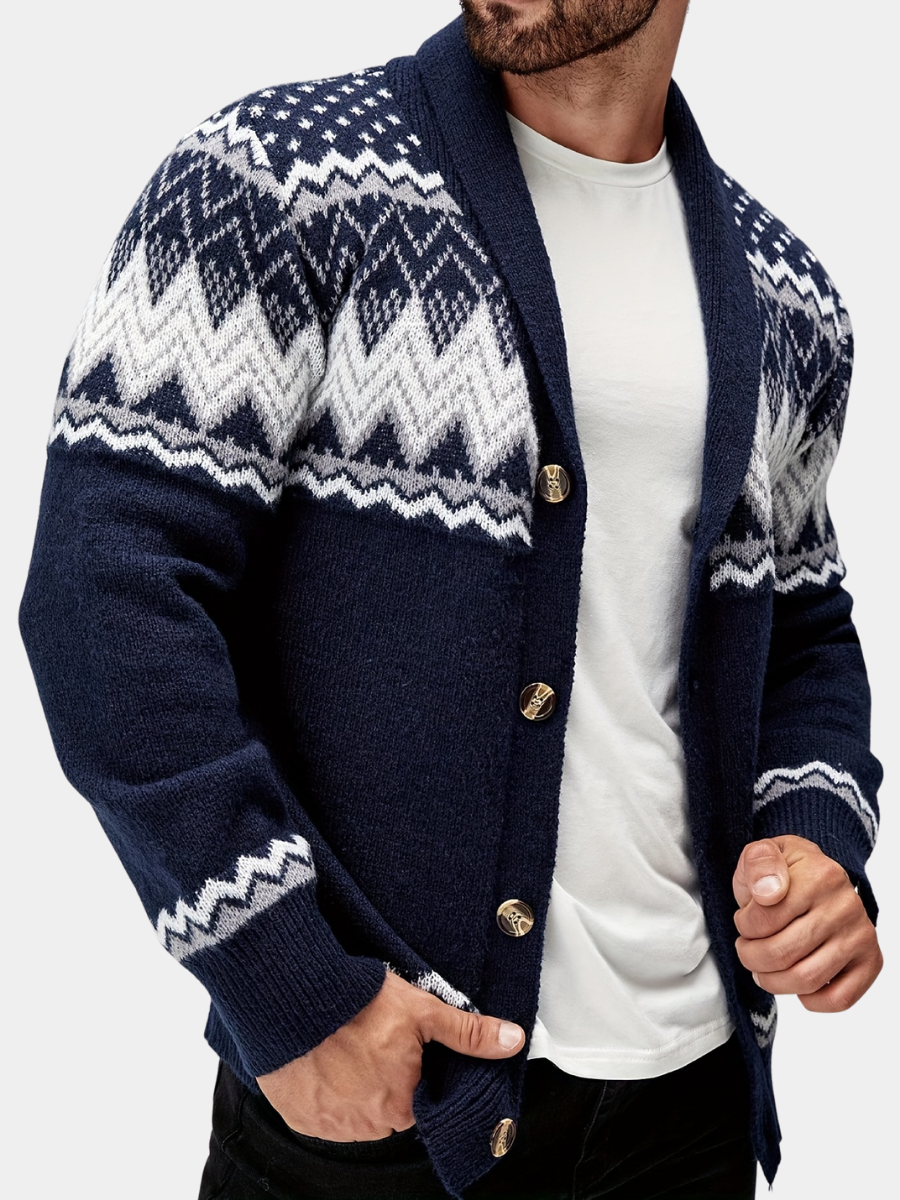 LAURENT MONACO | VESTE EN MAILLE GÉOMÉTRIQUE POUR HOMMES