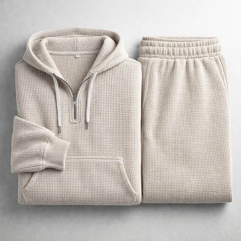 LAURENT MONACO | ENSEMBLE EN MAILLE GAUFRÉE POUR HOMMES