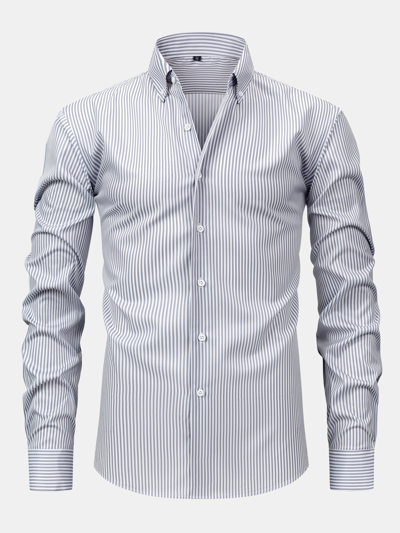 CHEMISE À MANCHES LONGUES À RAYURES AVEC BOUTONS