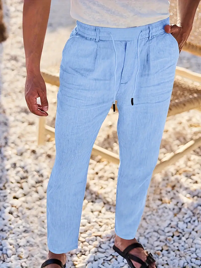 NICHOLS | PANTALONS LARGES EN LIN AVEC CORDON