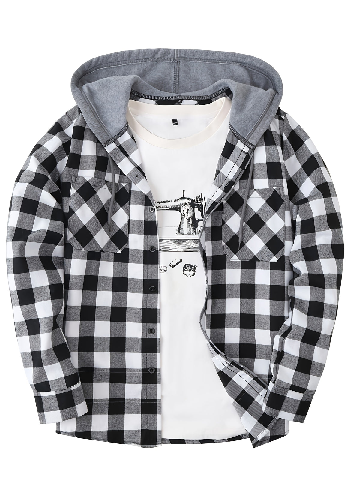 LAURENT MONACO | SWEAT À CAPUCHE À CARREAUX POUR HOMMES