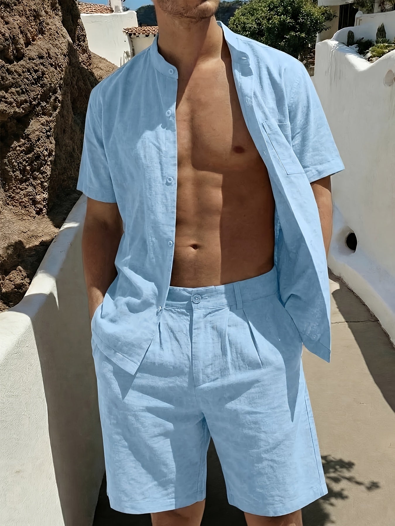 LAURENT MONACO | ENSEMBLE CHEMISE ET SHORT POUR HOMMES