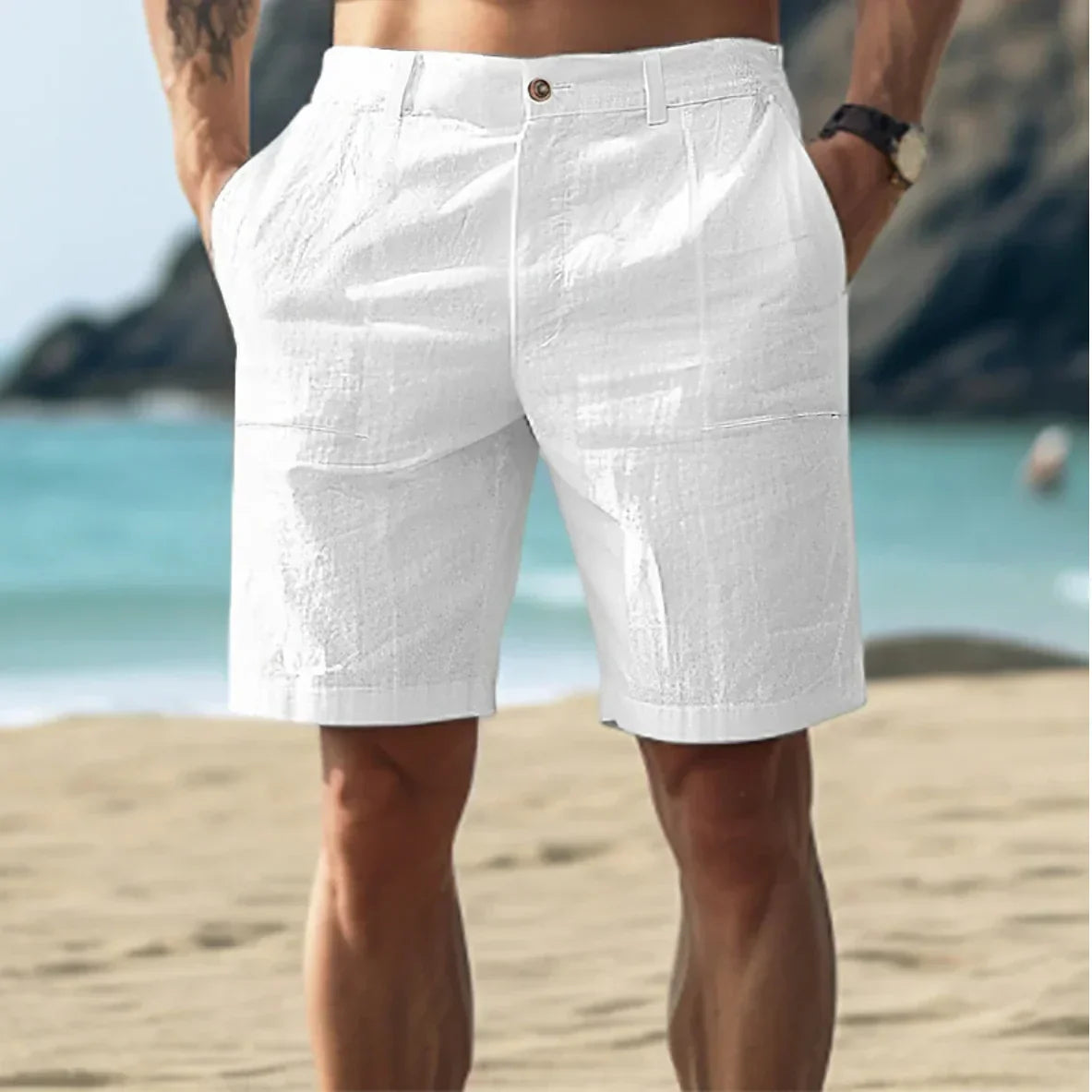LAURENT MONACO | SHORT EN LIN ESTIVAL POUR HOMMES