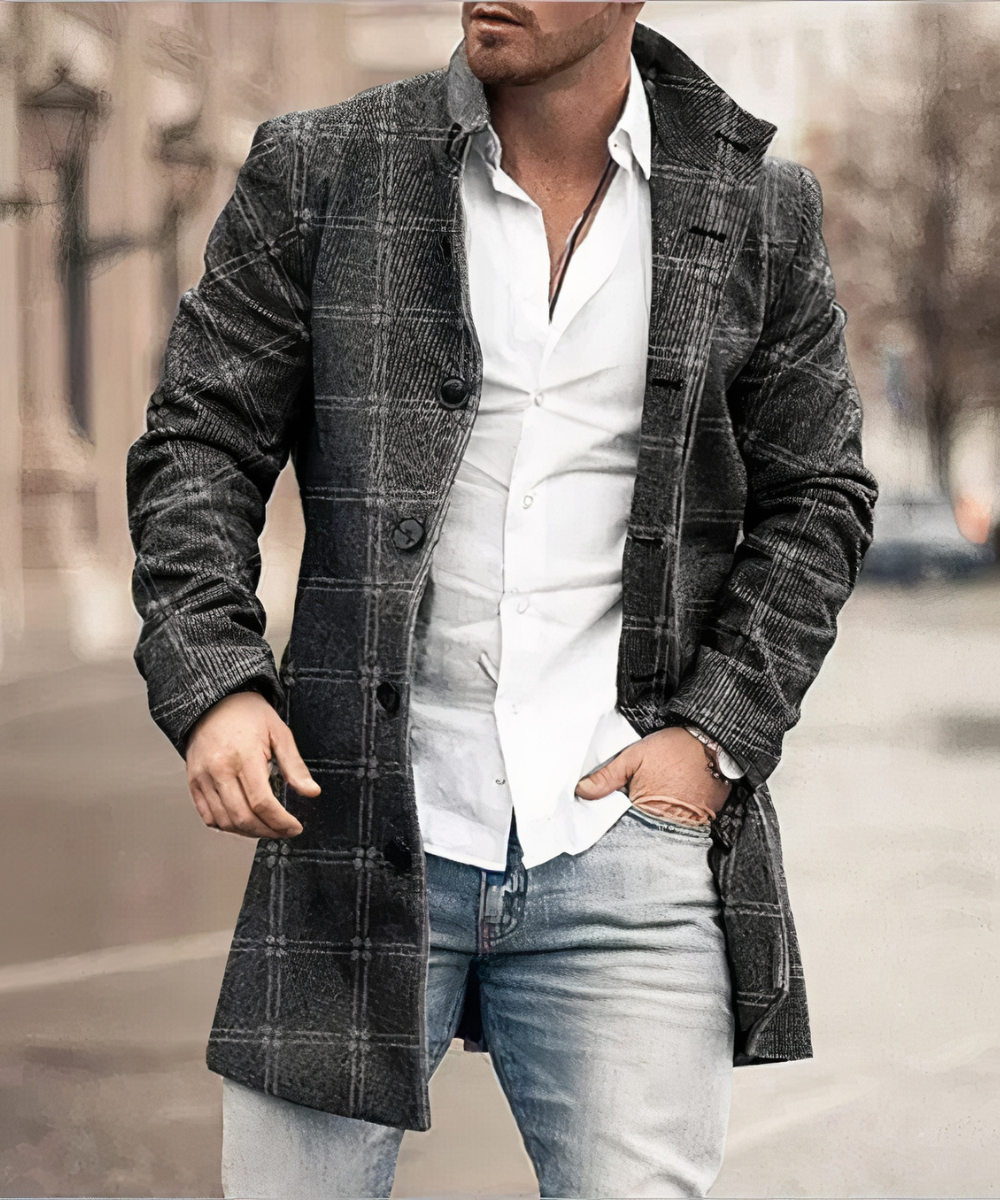 LAURENT MONACO | TRENCH CLASSIQUE À BOUTONS POUR HOMMES